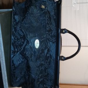 Destination green floral bag black detail